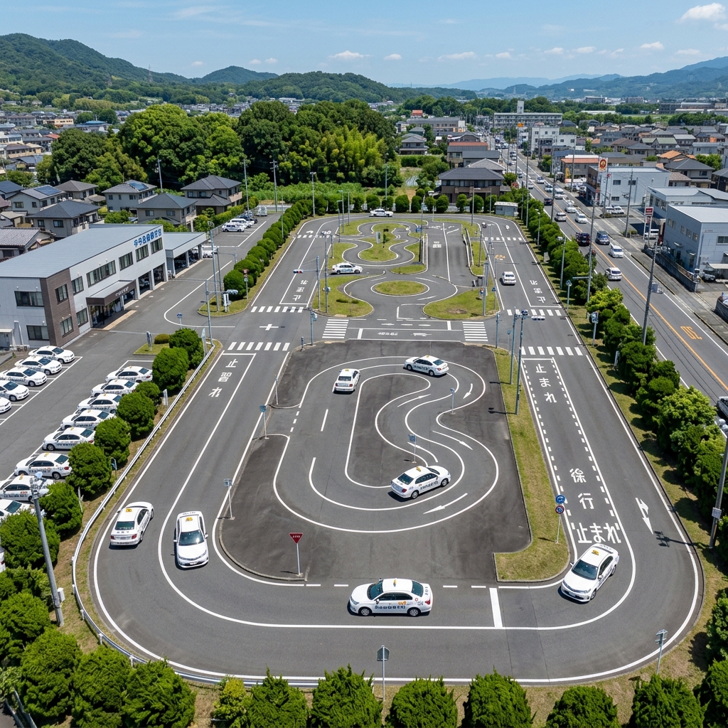 広々とした教習コースの空撮