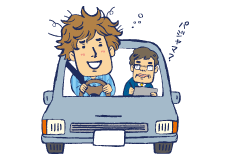 指導員と一緒に運転する人